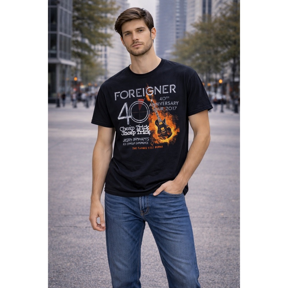 Foreigner 40th Anniversary‎ Tour 2017 T-Shirt Mens Medium